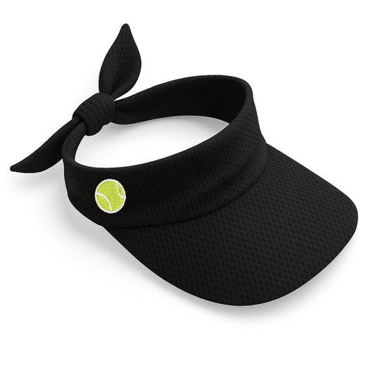 Visera Deportiva Negra para Tenis Soledad García, diseño sin copa ajustable para mujer