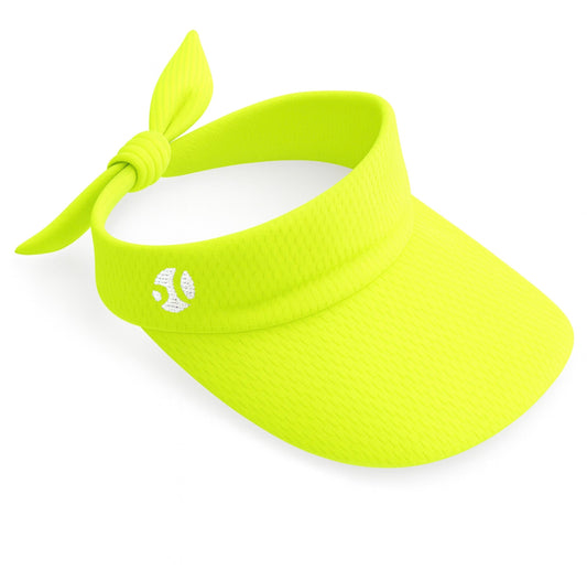 Visera deportiva amarilla neón ajustable para mujer, Soledad García